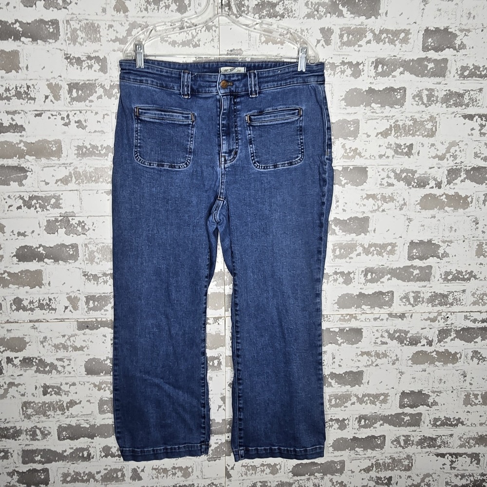 Madewell Jeans Women 14 Mid Rise Kick Out Relaxed Wide Leg Crop Boho Coin Pocket